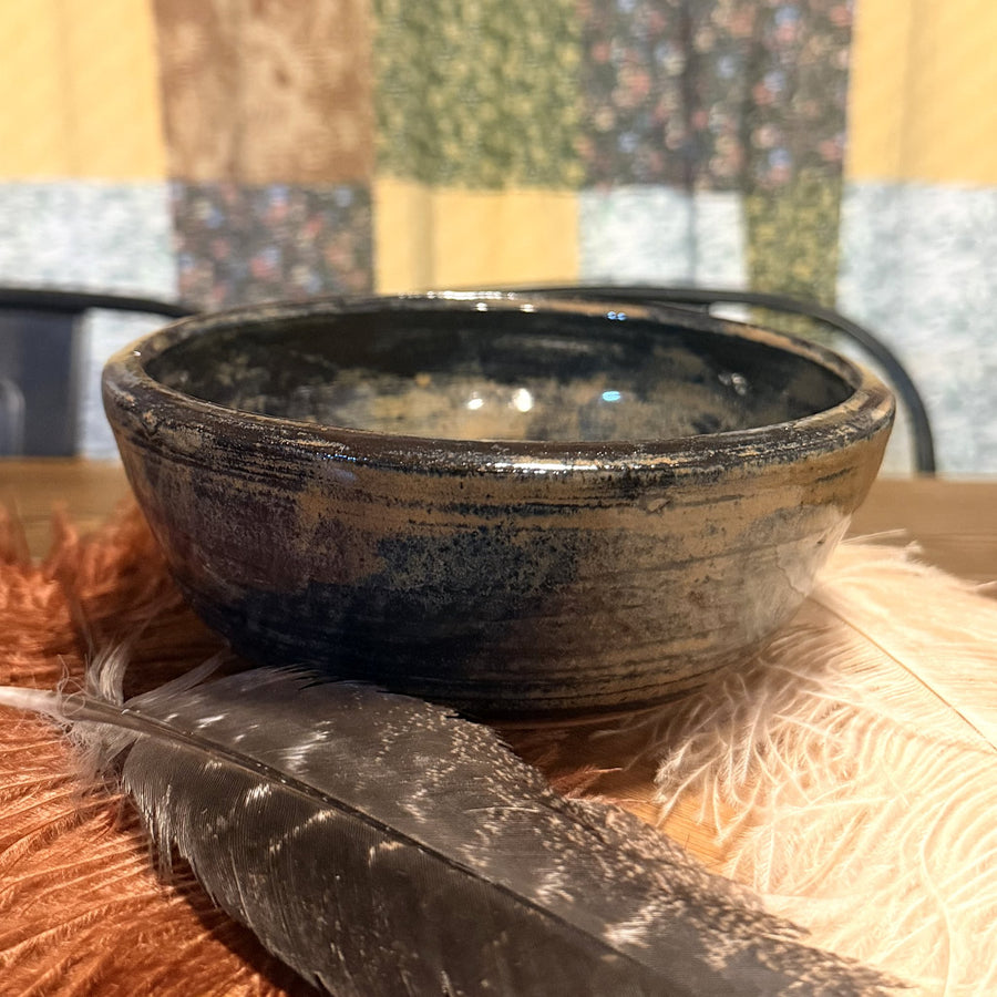 Black and Gold Bowl, handmade by Psalm 91 Pottery