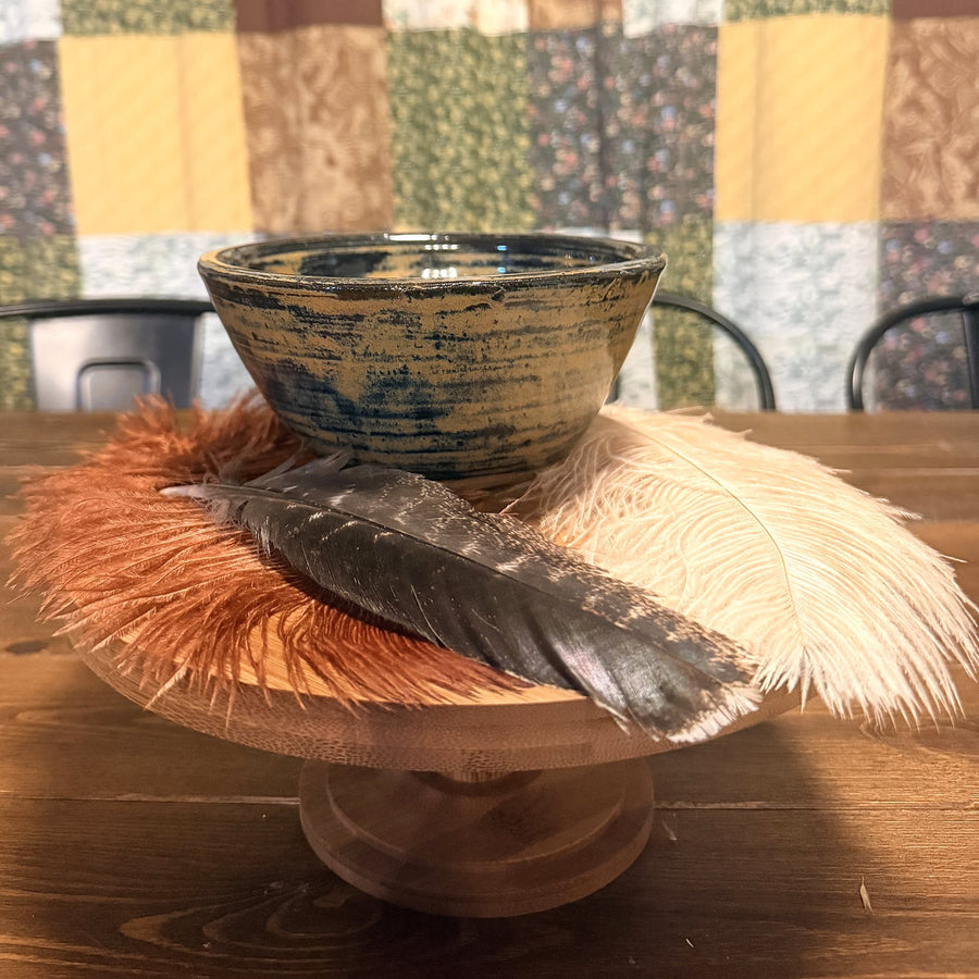 Black and Gold Bowl, handmade by Psalm 91 Pottery
