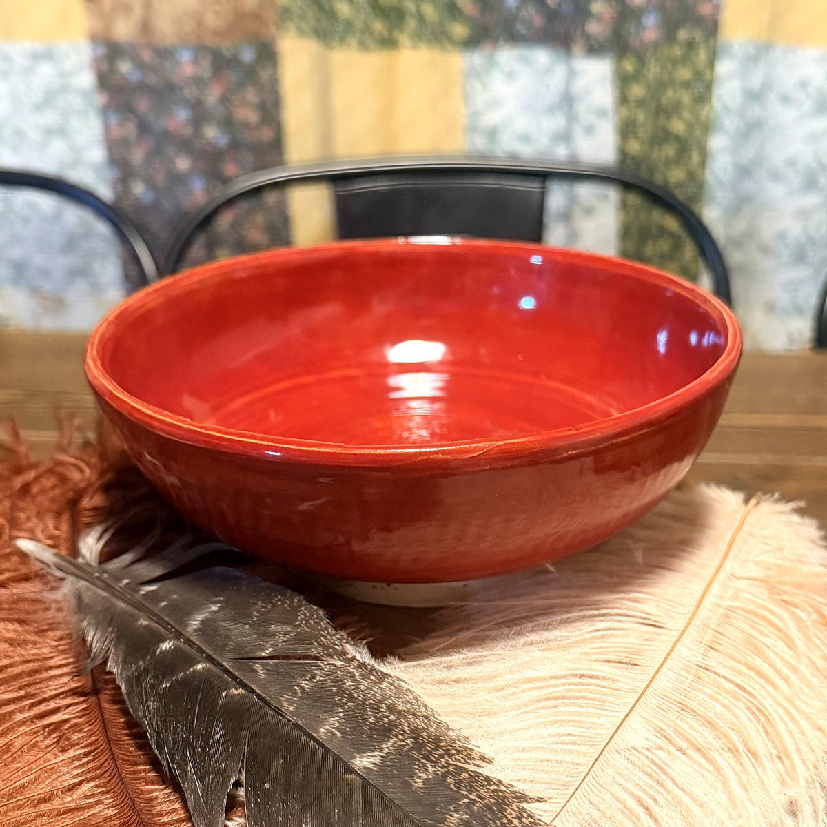 Cinnabar Red Cereal Bowl, handmade by Psalm 91 Pottery