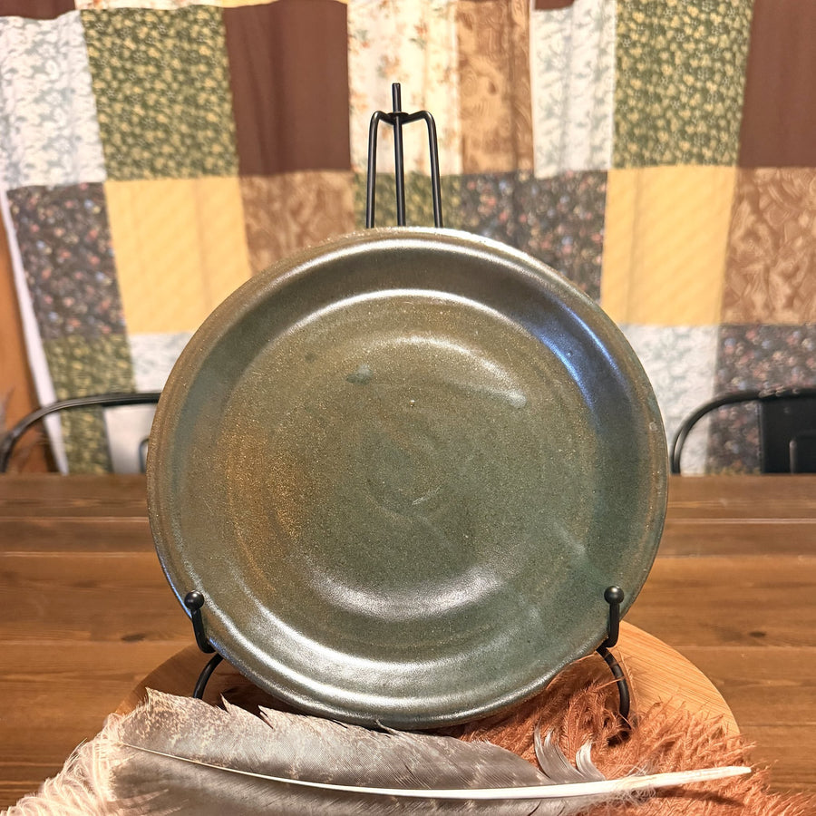 Dark Green Lunch Plate, handmade by Psalm 91 Pottery
