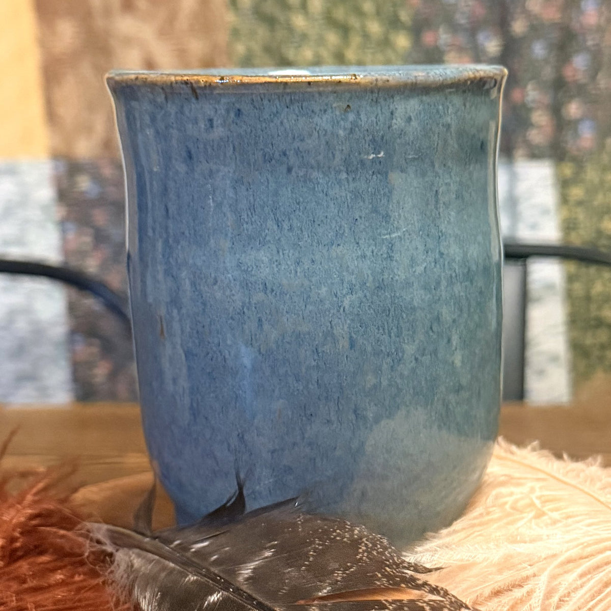 Floating Blue Small Vase, handmade by Psalm 91 Pottery