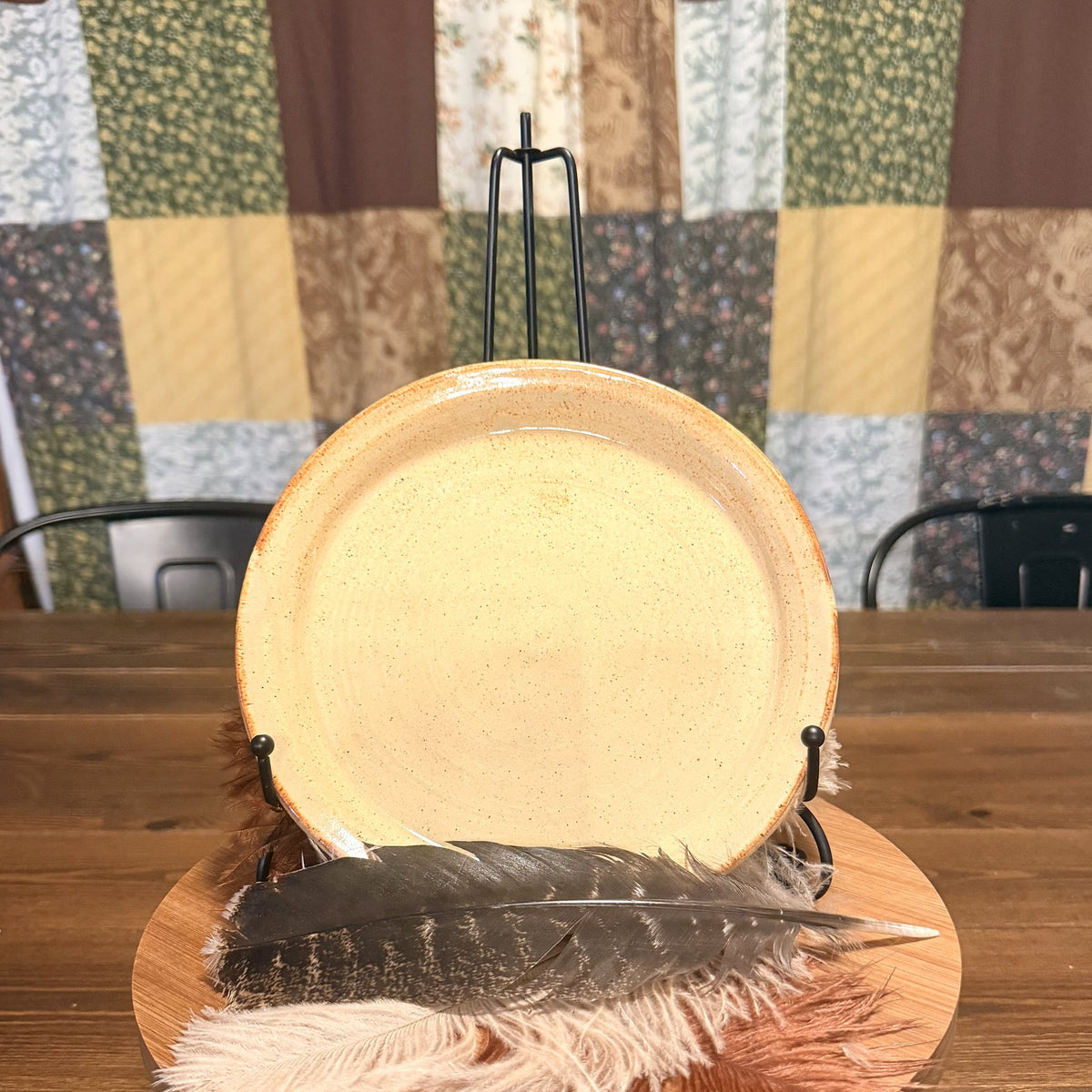 Mustard Yellow Lunch Plate, handmade by Psalm 91 Pottery