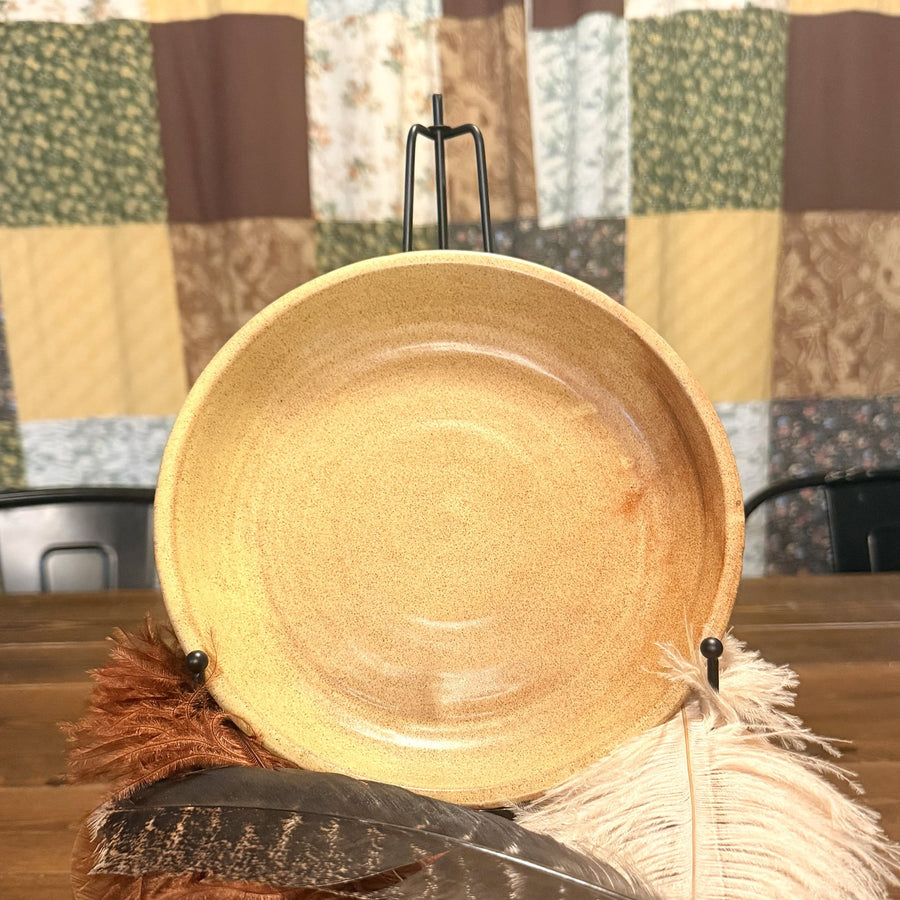 Mustard Yellow Lunch Plate, handmade by Psalm 91 Pottery